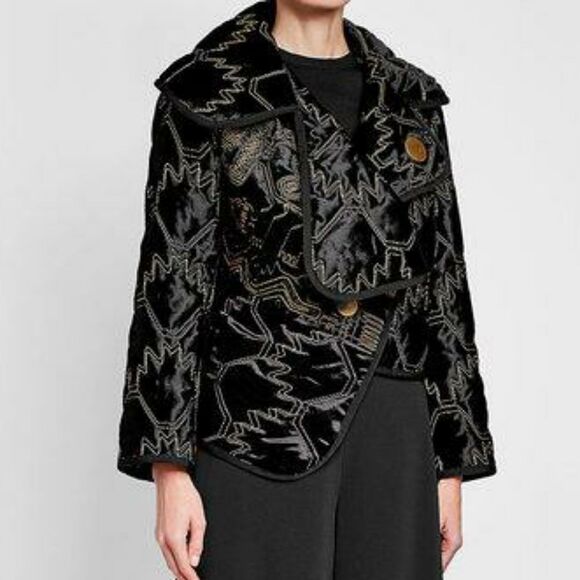 Peter Pilotto Velvet Contrast Thread Jacket Sz 8 - Picture 1 of 4
